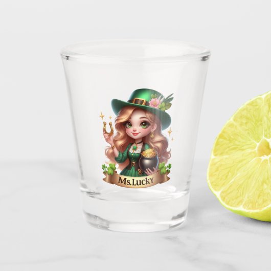 Verre A Shot Mme Lucky St Patrick's Day (Devant)