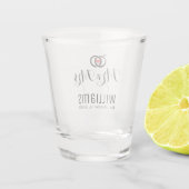 Verre A Shot Moderne conception de M. Mme Nom Date et anneaux,  (Dos)