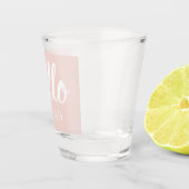 Verre A Shot Moderne Minimal Pastel Rose Bonjour Et Vous Nom (Droite)