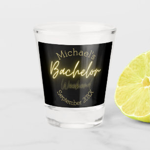 Verre A Shot Moderne minimaliste Black and Gold Bachelor Party