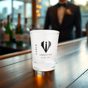 Verre A Shot Moderne minimaliste Usher Nom de mariage fête cade