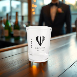 Verre A Shot Moderne minimaliste Usher Nom de mariage fête cade