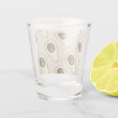 Verre A Shot Moderne Pastel Rose Et Vert Motif Avocado (Dos)