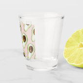 Verre A Shot Moderne Pastel Rose Et Vert Motif Avocado (Droite)