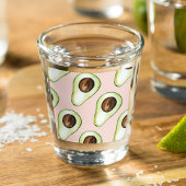 Verre A Shot Moderne Pastel Rose Et Vert Motif Avocado