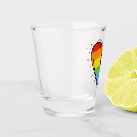 Verre A Shot Mois de fierté Rainbow LGBTQ Amour (Gauche)