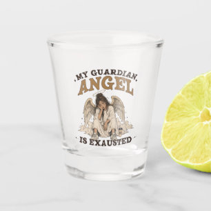 Verre A Shot Mon ange gardien est épuisé Graphique vintage