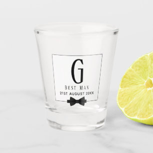 Verre A Shot Monogramme BEST MAN Groomsmen Groomsman Black Crav