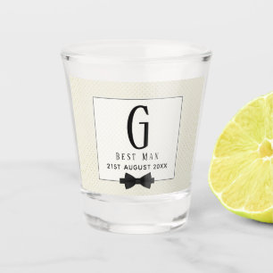 Verre A Shot Monogramme BEST MAN Groomsmen Groomsman Fleurdelis