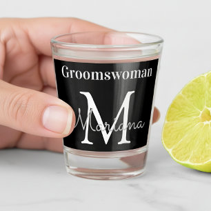 Verre A Shot monogramme blanc noir