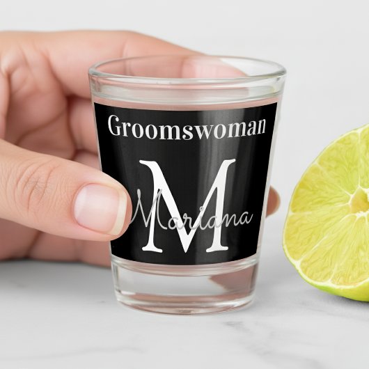 Verre A Shot monogramme blanc noir