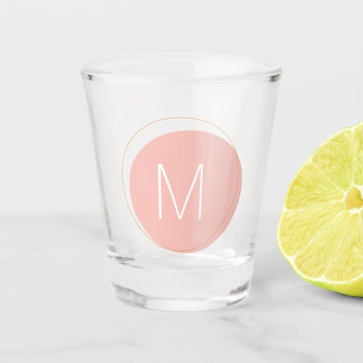 Verre A Shot Monogramme circulaire Conception minimale en rose (Devant)