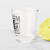 Verre A Shot Monogramme Collage Black Modern Personnalisé (Droite)
