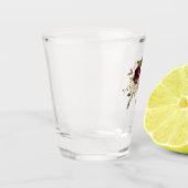 Verre A Shot Monogramme d'aquarelle florale rose-bourgogne mode (Gauche)