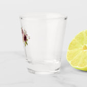 Verre A Shot Monogramme d'aquarelle florale rose-bourgogne mode (Droite)