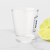 Verre A Shot Monogramme de cadre Carré bleu marine (Gauche)