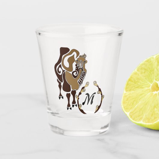 Verre A Shot Monogramme de chameau de Bactrie lunaire (Devant)