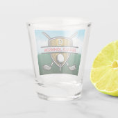 Verre A Shot Monogramme de golf élégant personnalisé minimalist (Dos)