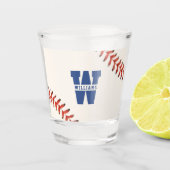 Verre A Shot Monogramme de nom de sport de baseball softball (Devant)