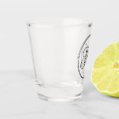 Verre A Shot Monogramme de script bouclé rond (Gauche)