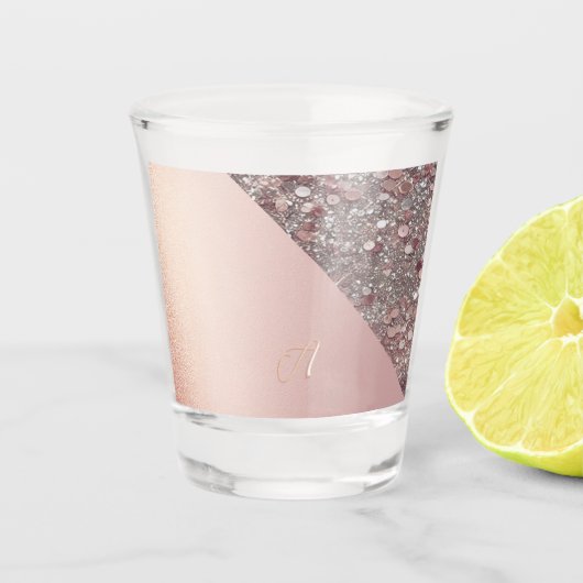 Verre A Shot Monogramme élégant en or rose (Devant)