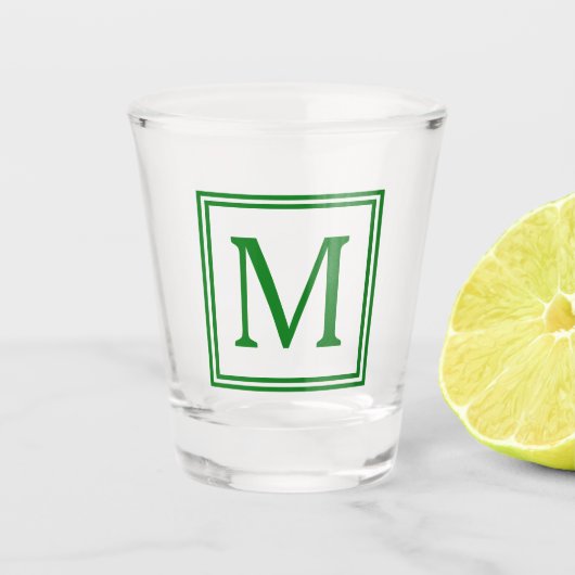 Verre A Shot Monogramme encadré vert de la forêt (Devant)