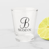 Verre A Shot Monogramme et nom de script personnalisé classique (Devant)