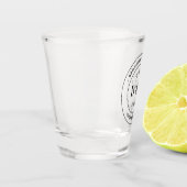 Verre A Shot Monogramme floral botanique Mariage Nom du couple (Gauche)