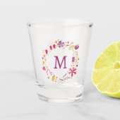 Verre A Shot Monogramme floral initial (Devant)