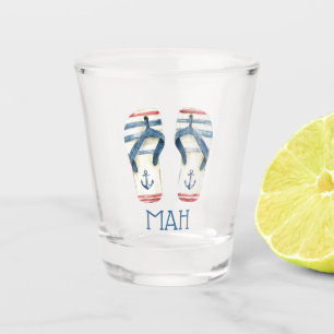Verre A Shot Monogramme Fops Flip Flops Ancres Nautiques et Ray