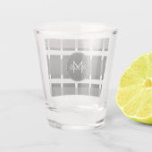 Verre A Shot Monogramme gris plaqué moderne personnalisé (Dos)