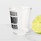 Verre A Shot Monogramme gris plaqué moderne personnalisé (Droite)