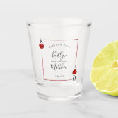 Verre A Shot Monogramme Jeu Carte Mariage Enregistrer La Date (Devant)