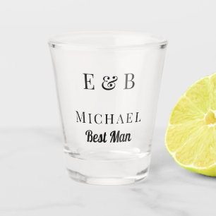 Verre A Shot Monogramme Mariage Best Man Cadeau Black personnal