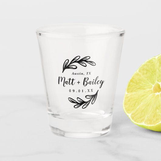 Verre A Shot Monogramme Mariage de branche en gras (Devant)