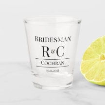 Monogramme moderne Mariage Bridesman Favoriser Cad