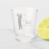 Verre A Shot Monogramme noir de golfeur de silhouette de (Dos)