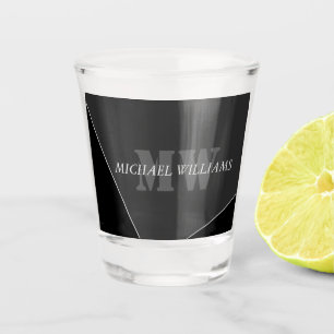 Verre A Shot Monogramme noir gris artistique moderne