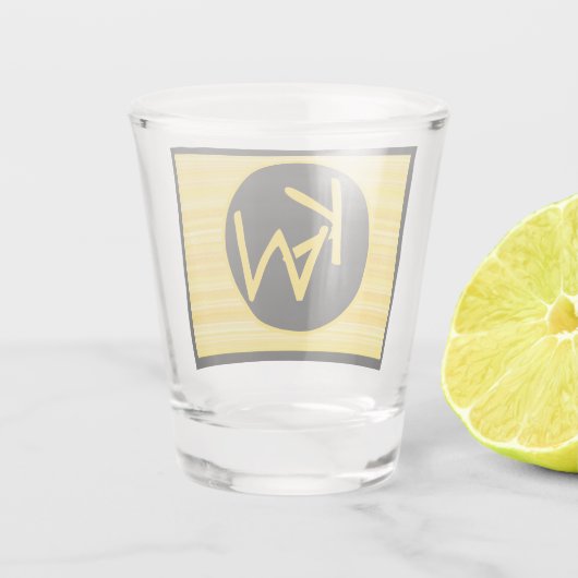 Verre A Shot Monogramme noir jaune citron rétro (Dos)