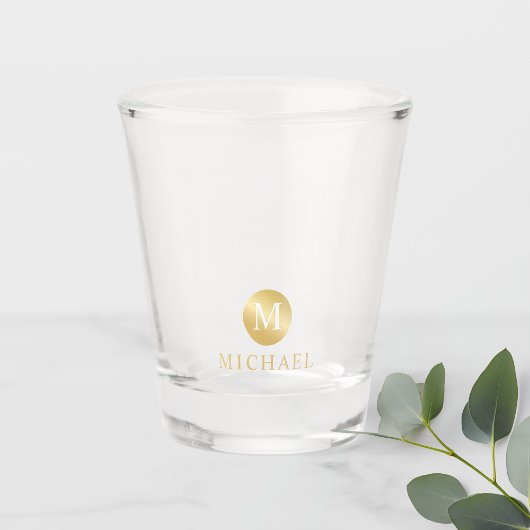 Verre A Shot Monogramme personnalisé de luxe blanc et or