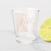 Verre A Shot Monogramme rétro gras nom blanc orange pêche paste (Dos)