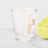 Verre A Shot Monogramme rétro gras nom blanc orange pêche paste (Gauche)