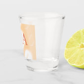 Verre A Shot Monogramme rétro gras nom blanc orange pêche paste (Droite)