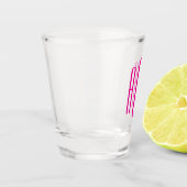 Verre A Shot Monogramme trois lettres rose chaud (Gauche)