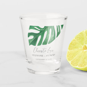 Verre A Shot Monstère tropicale verte Feuille Mariage d'été