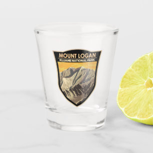 Verre A Shot Mont Logan Canada - Vintage d'art touristique