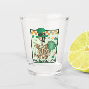 Verre A Shot Mort À L'Intérieur Mais Lucky - Skeleton Leprechau