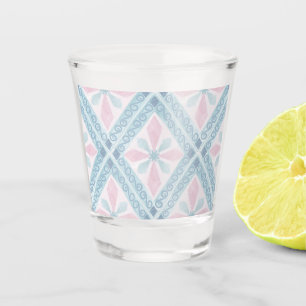 Verre A Shot motif bleu en forme de diamant