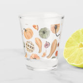 Verre A Shot Motif Citrouille couleur aquarelle | Vibes d'autom (Devant)