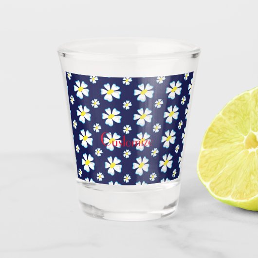 Verre A Shot Motif de fleurs blanches Thunder_Cove (Devant)